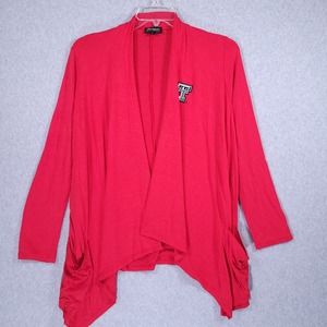 Texas Tech University Cardigan Womens Large Red Raiders Open Gameday Couture
